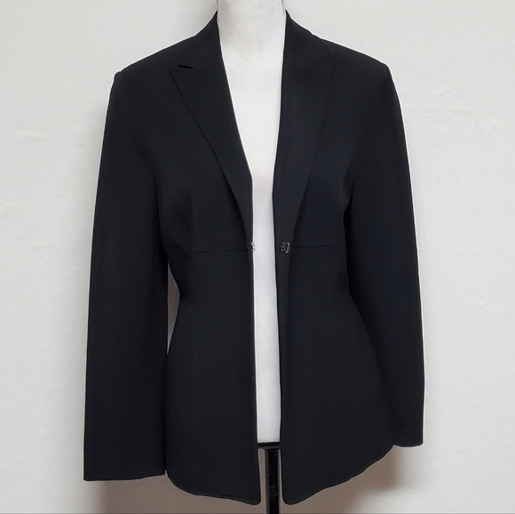 VINTAGE 1990s The Limited Stretch Black Fitted Blazer Lapel Collar Fully Lined - Picture 12 of 13